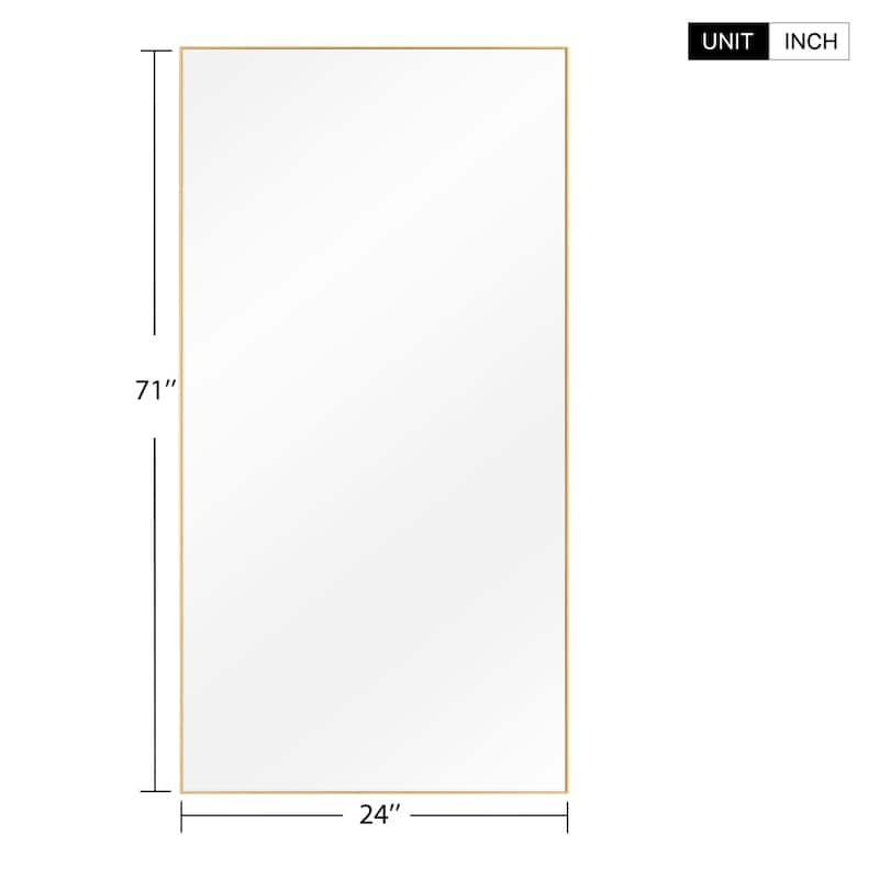 Modern Aluminum Alloy Thin Framed Full Length Floor Mirror