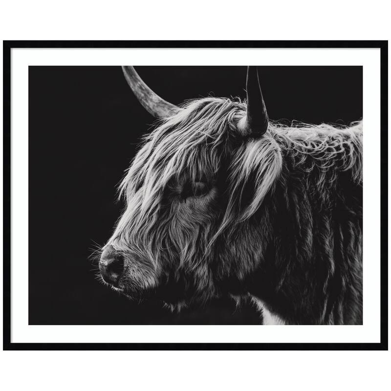 Kate and Laurel Scottish Highland by Crystal Lynn Collins Framed Wall Art Print - 41 x 33 - Black
