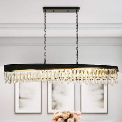 Modern Crystal 10-Light Chandelier Island Lights for Kitchen Island - Gold