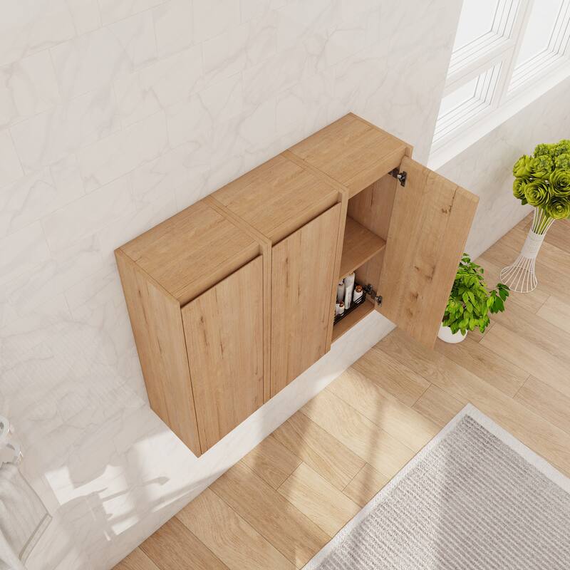 Beingnext 12"/36" Wall Mounted Bathroom Side Cabinet With Soft Close Door And Shelf