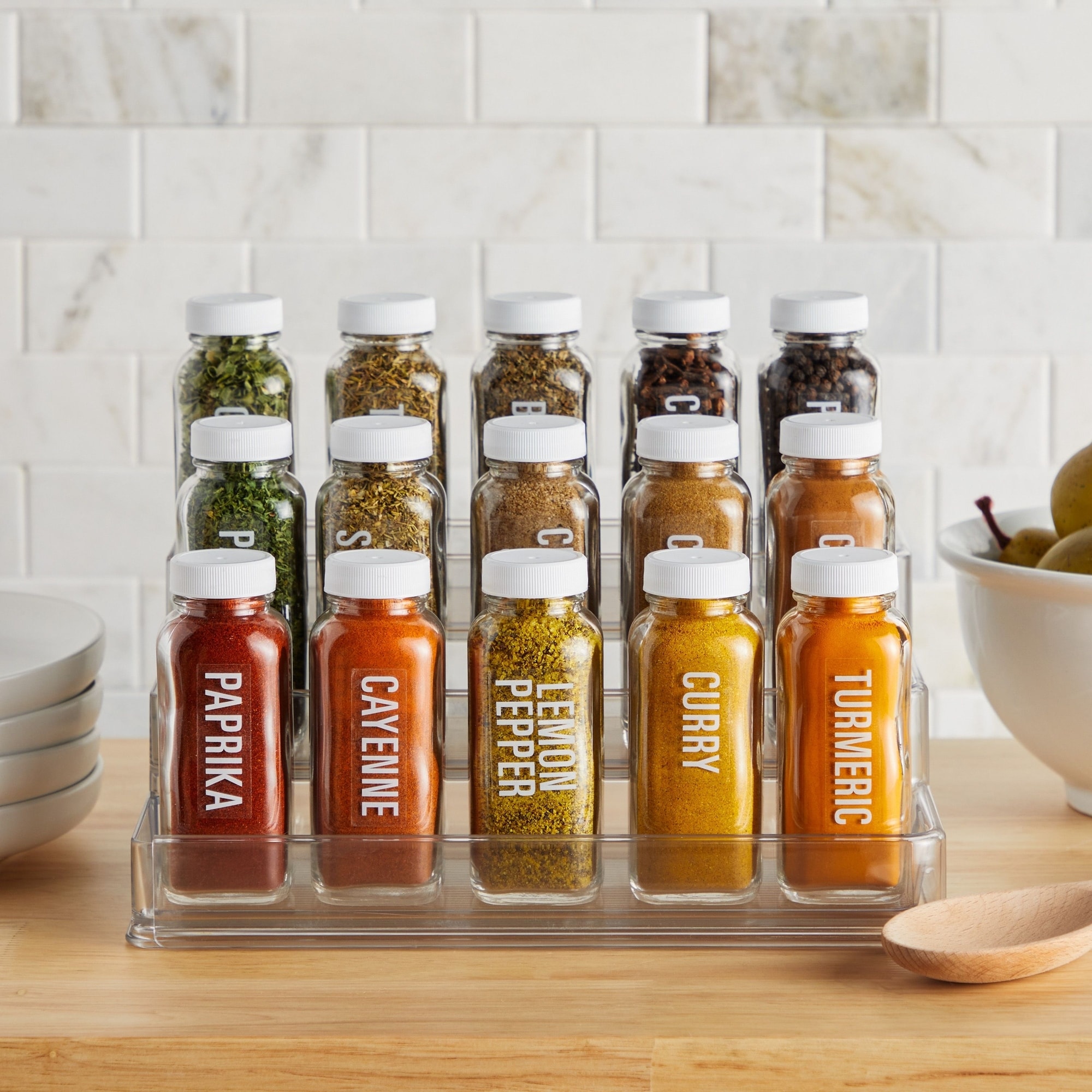 134 Kitchen Spice Jar Labels Preprinted Bold White Letters on Clear Stickers Bed Bath Beyond 37372558