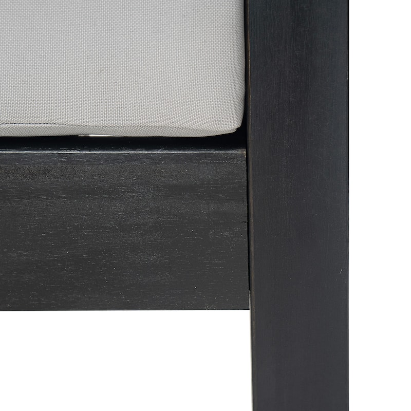 Burchett Outdoor Acacia Wood and Wicker 4 Seater Chat Set with Cushions by Christopher Knight Home