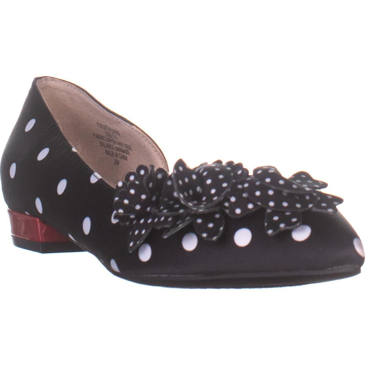 black and white polka dot flats
