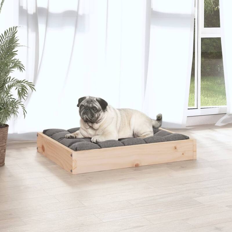 vidaXL Dog Bed Dog Sofa Bed Pet Couch Seat with Wooden Frame Solid Wood Pine - 24.2" x 19.3" x 3.5"