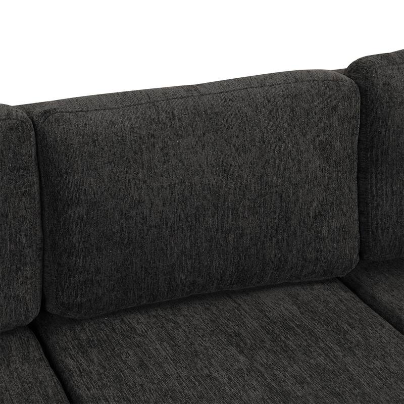 108.6" U-shaped Sectional Sofa with 3 Back Pillows & a Storage Chaise
