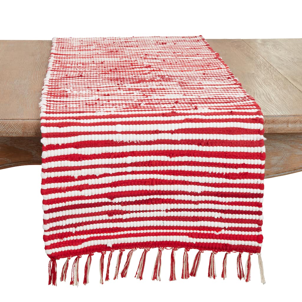 Festive Candy Cane Chindi Table Runner - 16"x72"