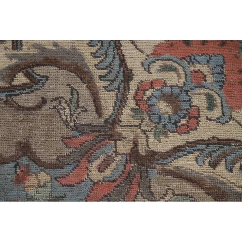 Hand Knotted Oriental 100% Wool Carpet Traditional Medallion Brown Tabriz Area Rug - 11' 4'' X 7' 10''