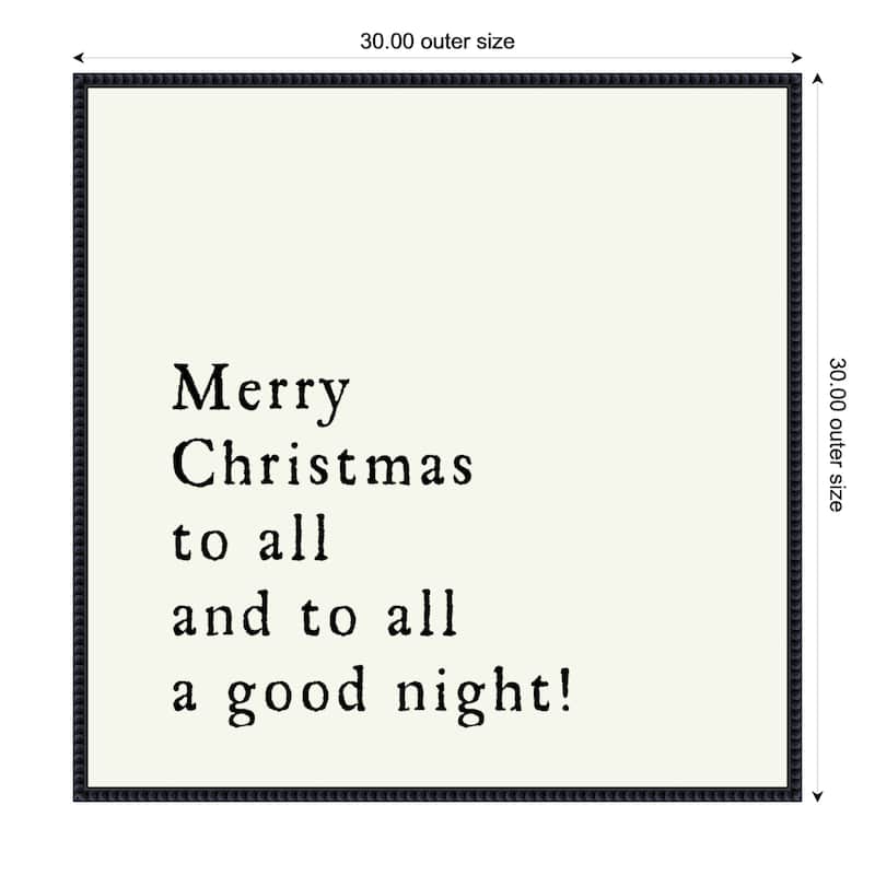 Merry Christmas To All by Amanti Art Portfolio Framed Canvas Wall Art Print - 30 x 30 in - Black