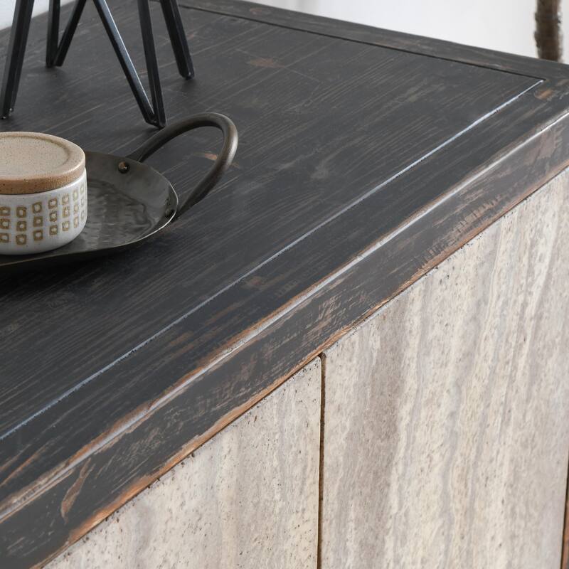 Classic Home Lisbon Reclaimed Pine Wood Sideboard Buffet Cabinet