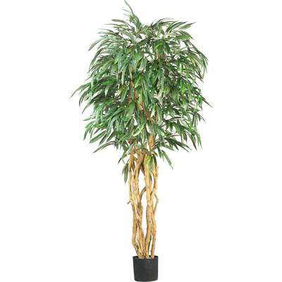 Weeping Silk Tree 6Ft - Indoor Artificial Tree, 72" Tall, Lush Greenery, No Maintenance, Home Decor - 6ft.
