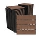 preview thumbnail 17 of 18, Domi 12" x 12" HDPE Plastic Resin Interlocking Deck Tiles, Waterproof Outdoor Patio Flooring with Drainage Design 44-Piece - Brown
