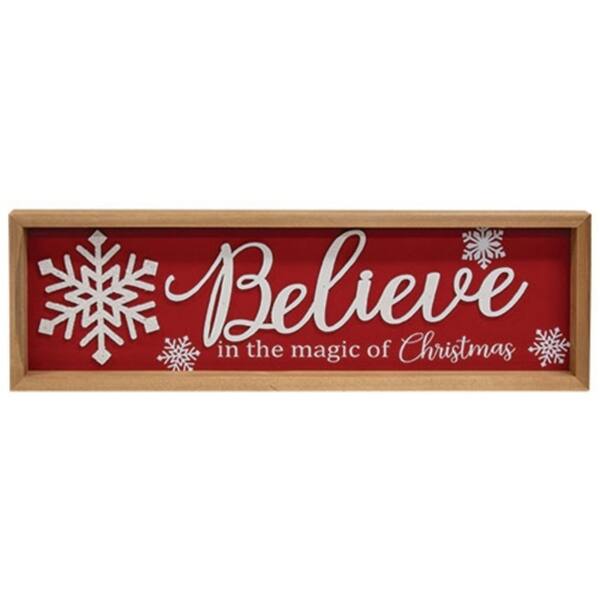 Believe in the Magic of Christmas Snowflake Sign with Glittered Accent ...