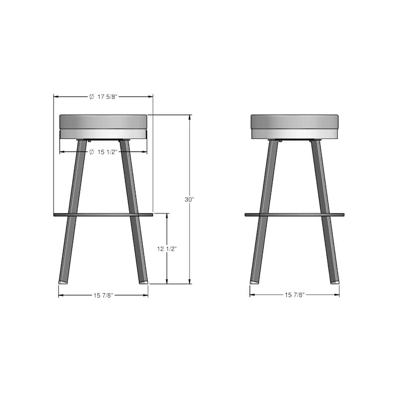 Amisco Swice Swivel Bar Stool with Metal Legs