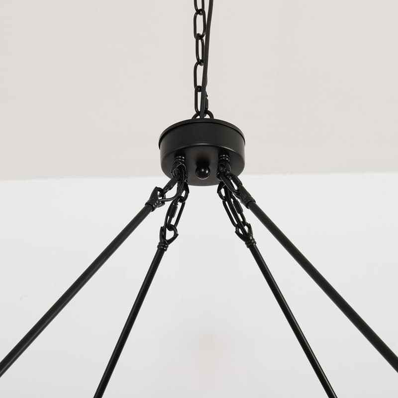 48 In Wagon Wheel Chandelier 24 Light Black Round Modern Chandeliers
