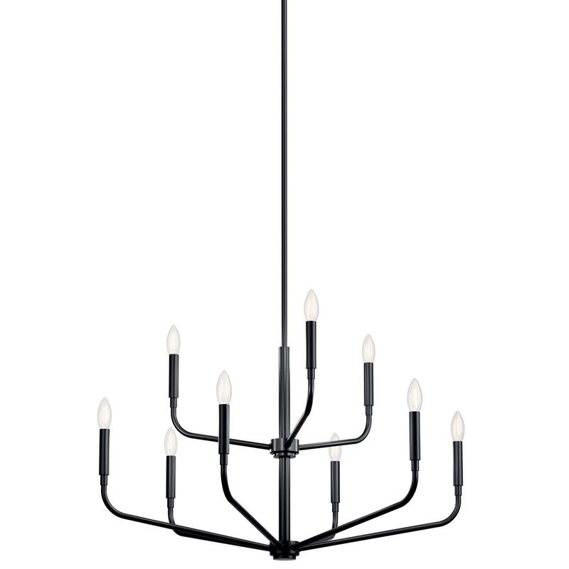 Kichler 52720 Madden 9 Light 32" Wide Taper Candle Style Chandelier - Black