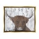 Stupell Country Rustic Highland Cattle Portrait Framed Floater Canvas ...