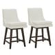 preview thumbnail 128 of 216, Luca Counter Height Swivel Barstool Set of 2 - White-Faux Leather - Counter Height