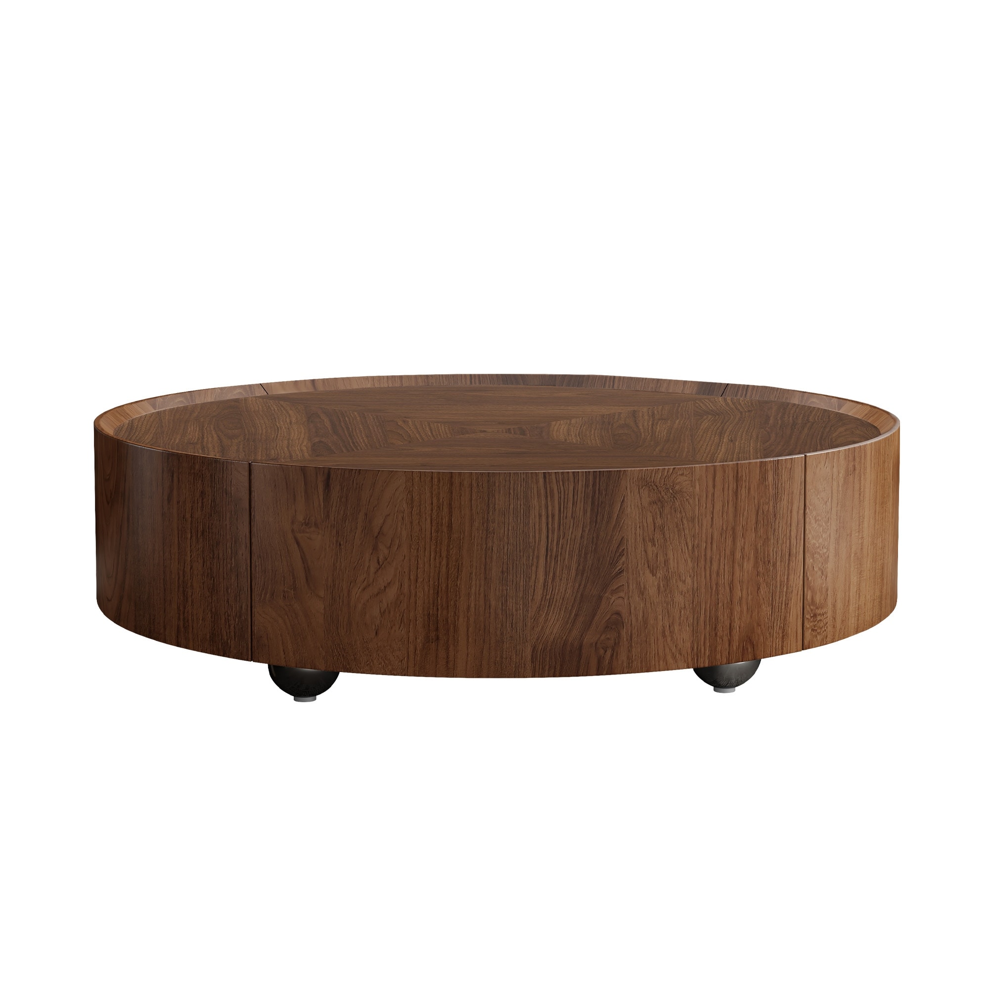 X-TAGE WALNUT 【ROUND L】 Mid-Century Modern Round Walnut Wood Finish Living Room Table for