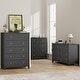 preview thumbnail 15 of 18, Rattan Dresser Storage Cabinet for Bedroom Living Room, Black