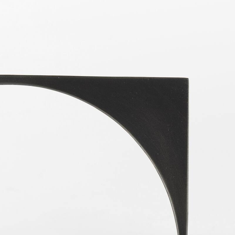 Charcoal Gray Metal Circle Square Sculpture