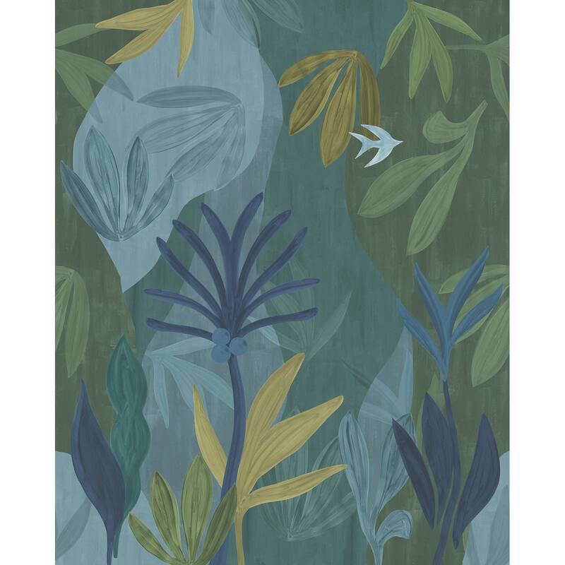 York Wallcoverings Chambord Gardens Ultramarine Wall Mural