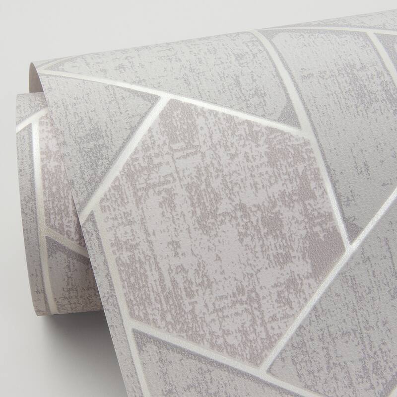 Scott Living Granada Light Grey Grey Geometric Wallpaper