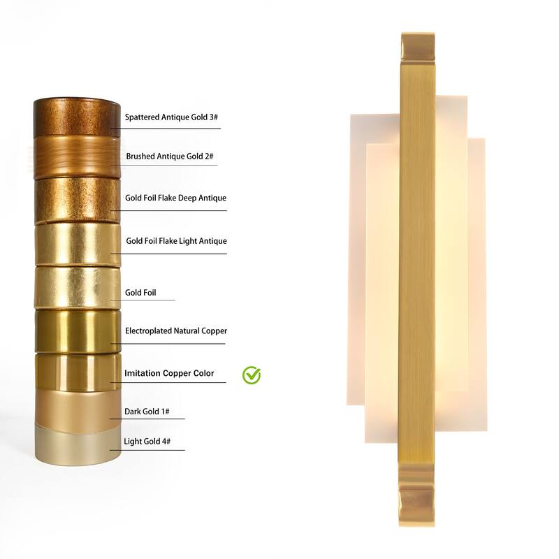 Modern 1-Light LED Gold Geometric Wall Sconce Bathroom Vanity Light - W6.3"*D3.1"*H23.6"