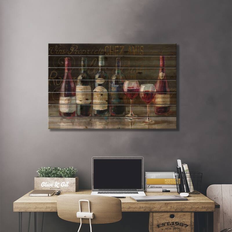 Bistro Reds V.2 Print On Wood by Danhui Nai - Multi-Color