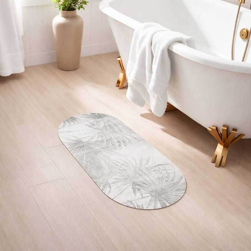 Decorative Runner Bath Mat 40x18 Ultra Absorbent Quick Dry Rug - Palm Breeze