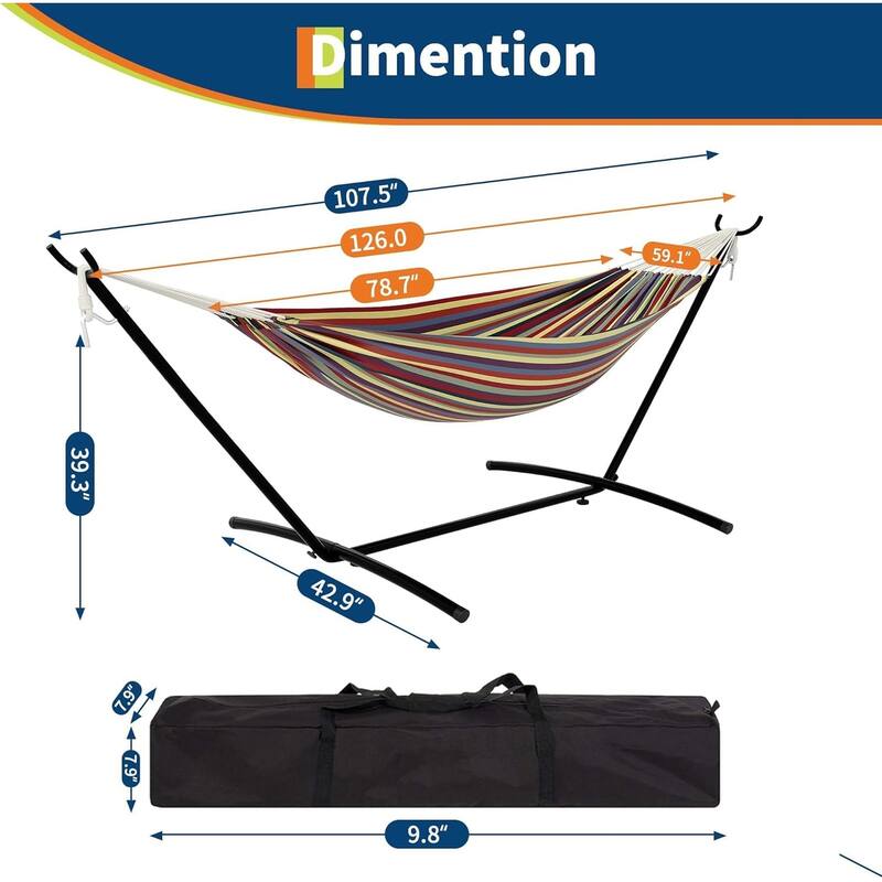 Hammock with Stand for Outside,Outdoor Portable Hammock with Waterproof Carry Bag