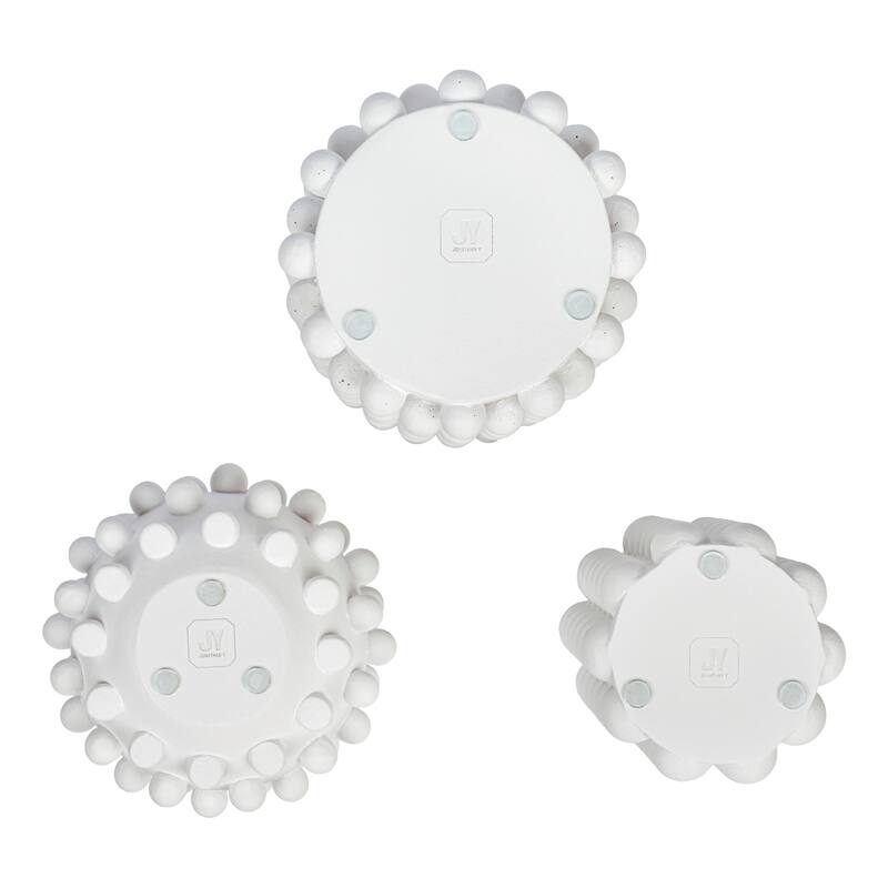 JONATHAN Y Maren Modern Minimalist Handmade Concrete Bubble Cylinder and Round Planter Set (Set of 3)