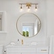 preview thumbnail 4 of 10, Blobfish Modern Gold 3-Light Bathroom Vanity Lights Glass Wall Sconces - L 21.6" x W 6.5" x H 11"