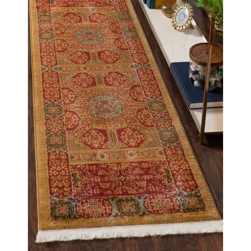 Traditional Cassia Collection Area Rug - Red - 2'x6'