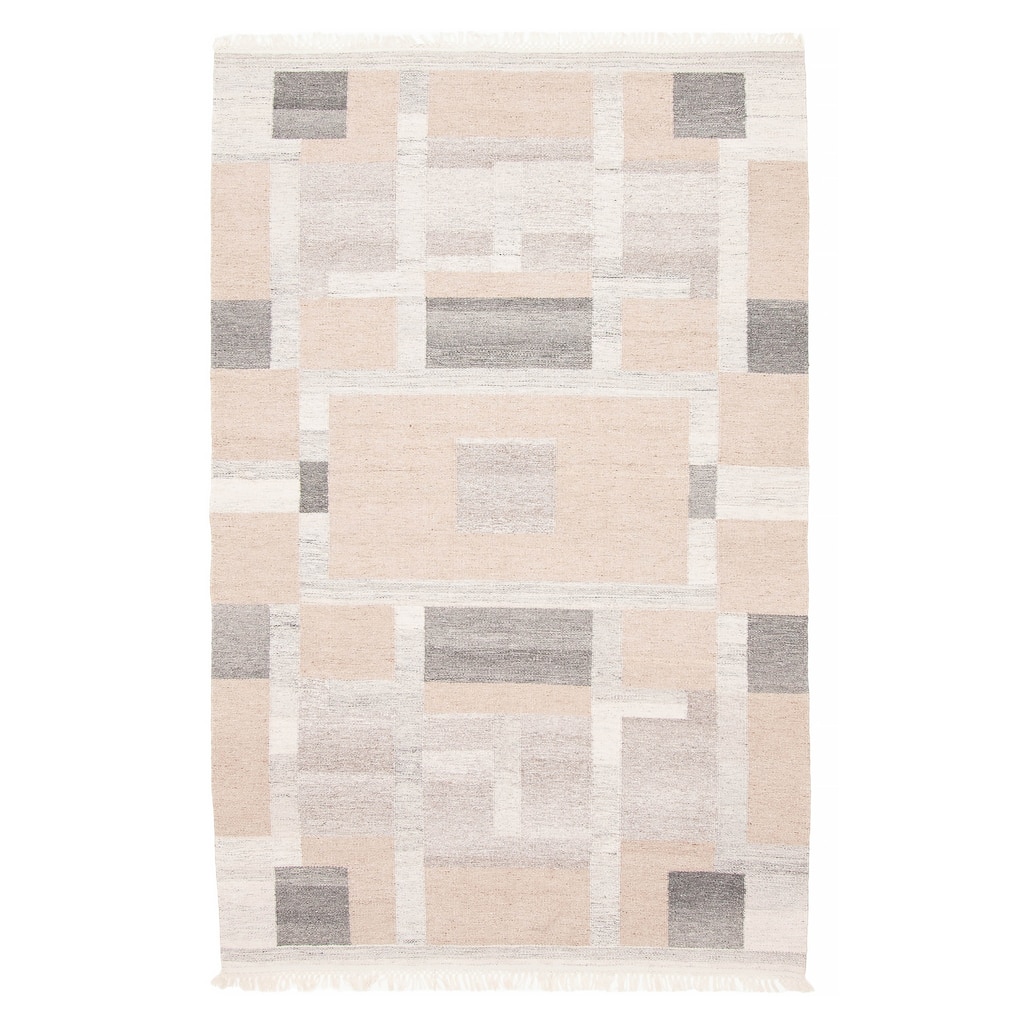 ECARPETGALLERY Flat-Weave Ankara FW Beige Wool Kilim - 5'0 x 8'2