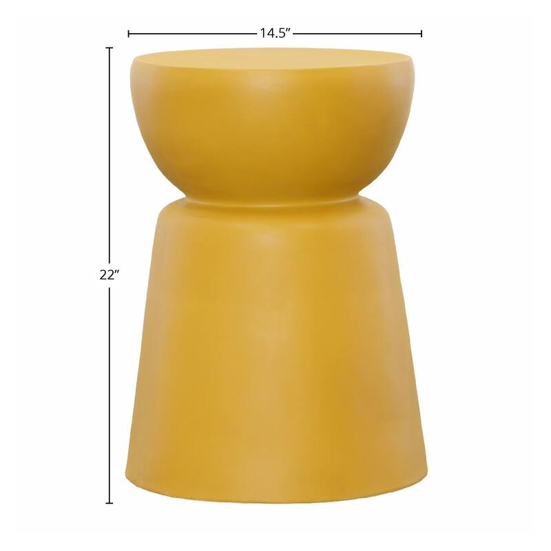 Axton Outdoor Concrete Side Table, Yellow