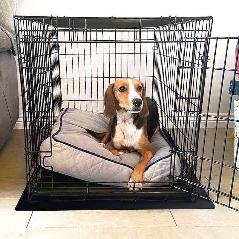 Floortex® P-Tex Polypropylene Pet Crate Floor Protection Mat - Medium - 20" x 26" - Black - 20" x 26"