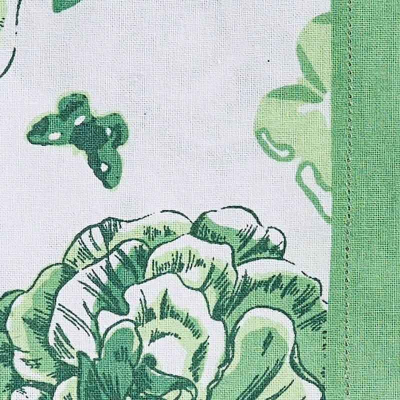 Patricia Heaton Home Green Florals And Flitters Printed Napkin Set of 4 - 18 x 18 x 0.1