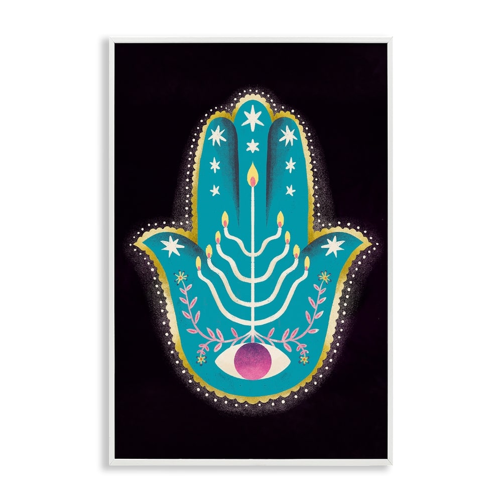 Stupell Spiritual Folk Style Hamsa Framed Giclee Art Design By Hannah Moren