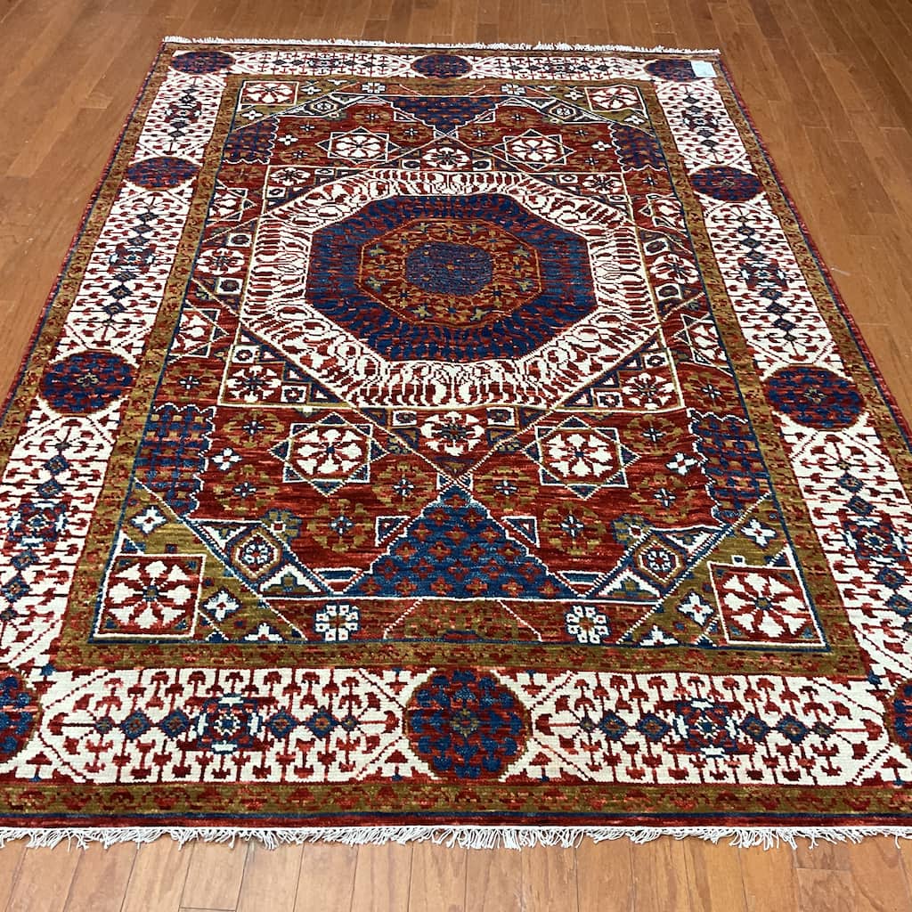 HERAT ORIENTAL Handmade Indo Mamluk Wool Rugs - 6'1" x 9'