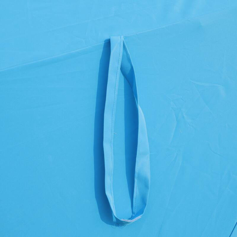 15x9 ft Large Double-Sided Rectangular Outdoor Twin Patio Market Umbrella with light and base- blue