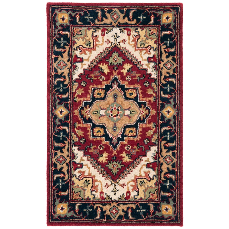 SAFAVIEH Handmade Heritage Carrol Traditional Oriental Wool Rug - 3' x 5' - Red - Rectangle
