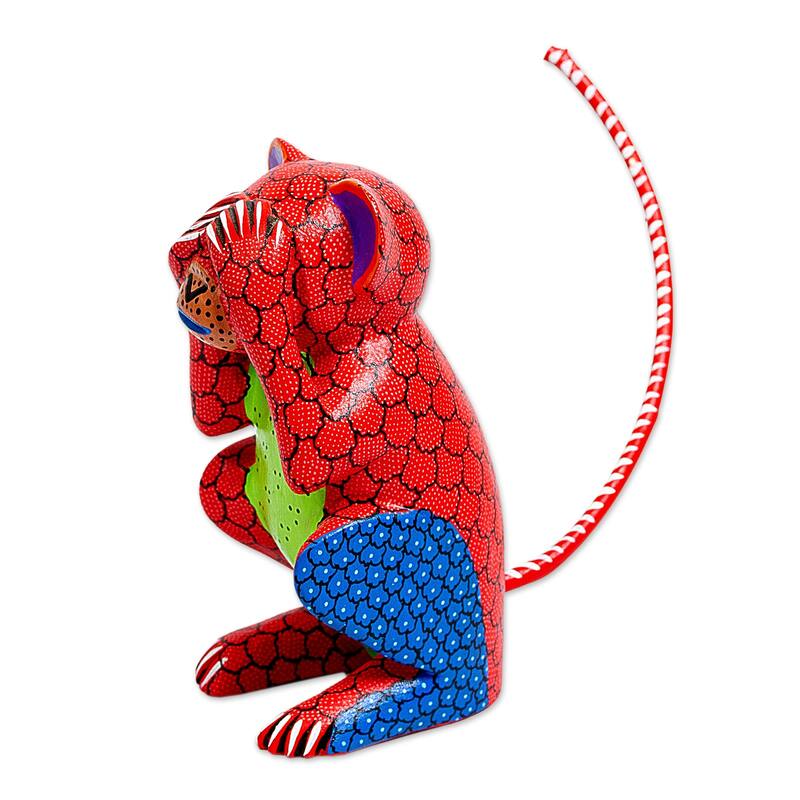 Novica Handmade Monkey In Chaos Wood Alebrije Sculpture