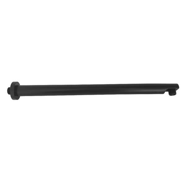 slide 2 of 8, Kingston Brass AquaElements 18-Inch Brass Shower Arm with Flange Matte Black