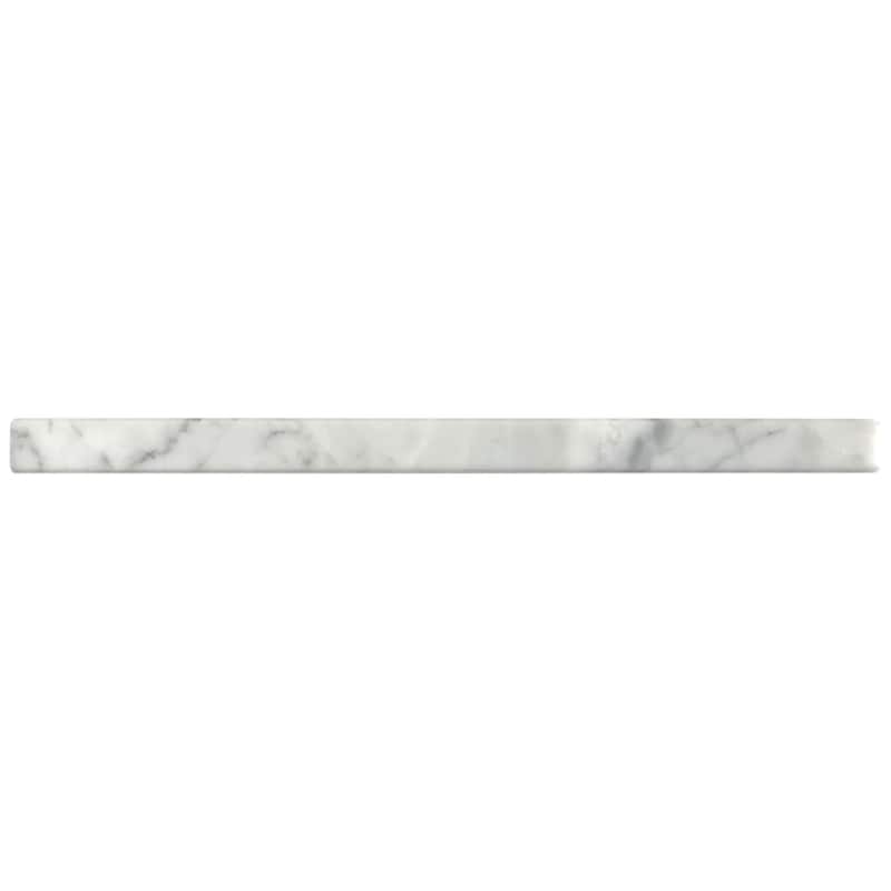Carrara Marble 0.75" x 12" Polished Square Liner - Box of 3 Pieces - White