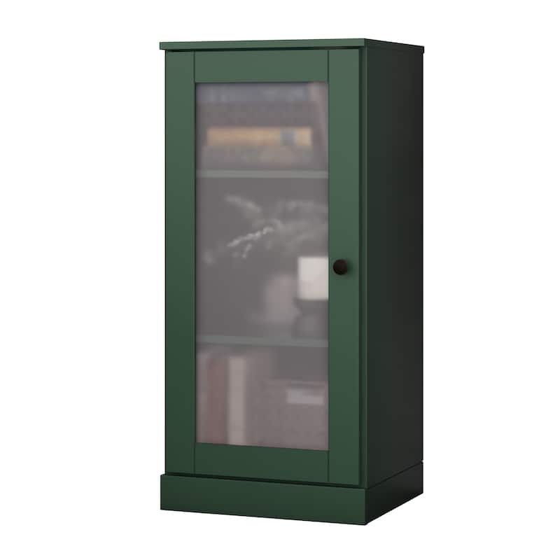 Palace Imports 100% Solid Wood 3-Shelf Bookcase with Frosted Glass Door and Adjustable Shelves