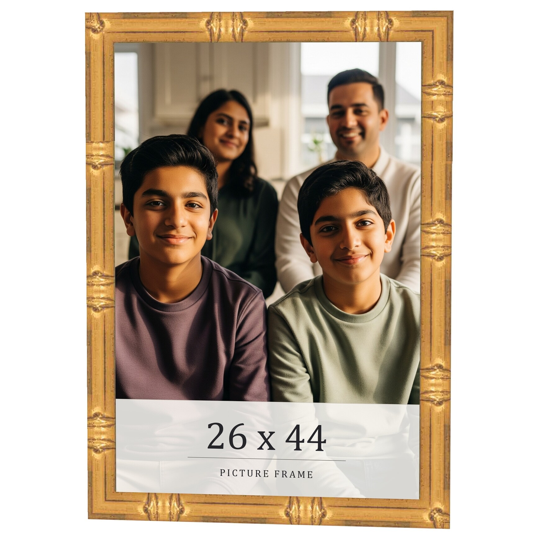 26x44 Frame Gold Bamboo Solid Wood Picture Frame | 1 Inch Moulding