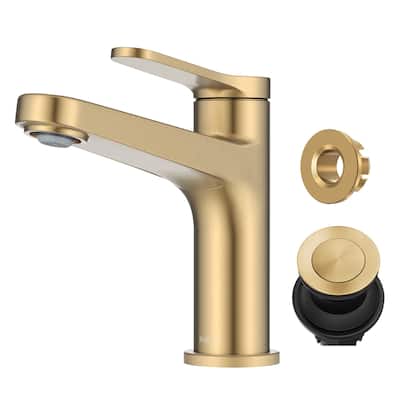 Kraus KBF-1411 Indy 1.2 GPM Single Hole Bathroom Faucet with Push