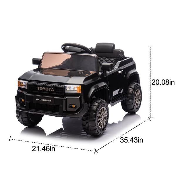 dimension image slide 2 of 4, 12V Licensed Toyota LC250 Ride-On Car with Remote Control, Four-Wheel Suspension, Bluetooth,LED Lights,USB,Music for Kids 2-4
