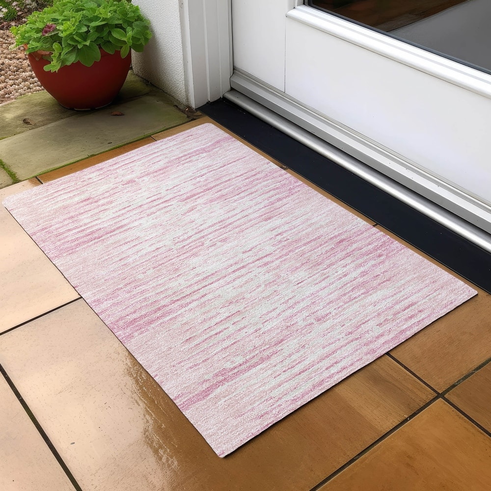 Machine Washable Indoor/ Outdoor Ombre Chantille Abstract Rug