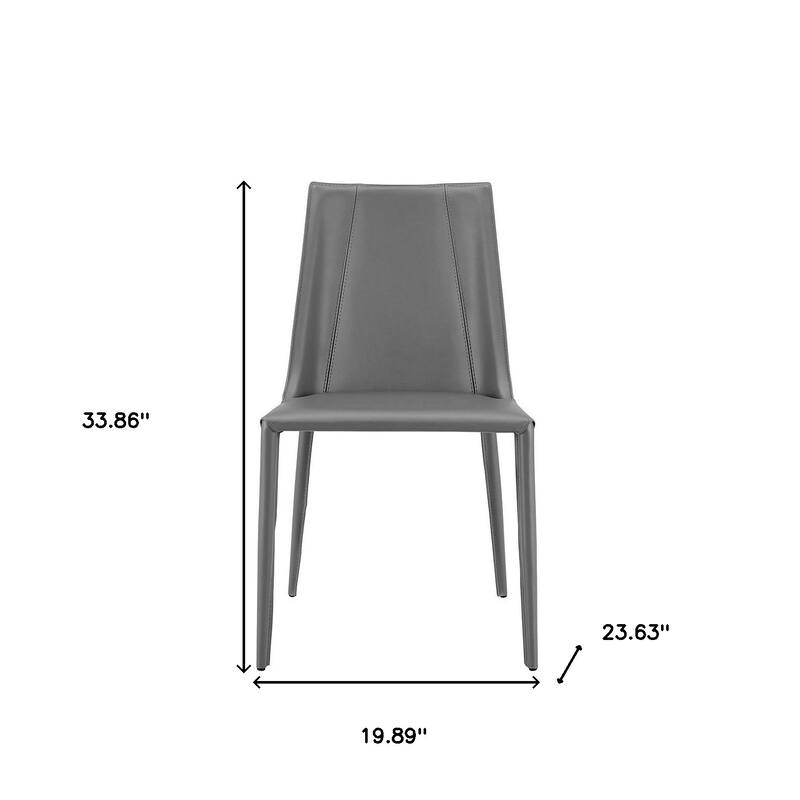 Sleek All Black Faux Leather Dining or Side Chair
